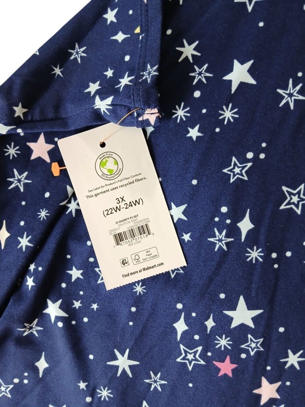 JoySpun Womens Celestial Blue Moon Stars Pajama Set Sleeveless Top Shorts Sz 3X - Picture 10 of 11